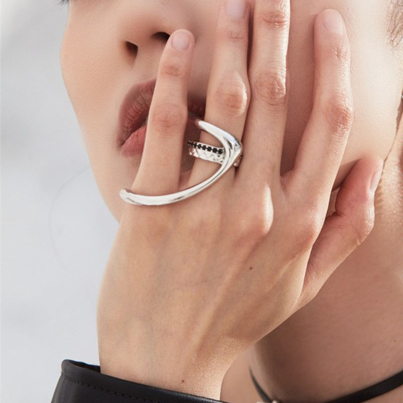 Street Fashion Rings - Vent fille Sterling Silber Zirkon Doppels