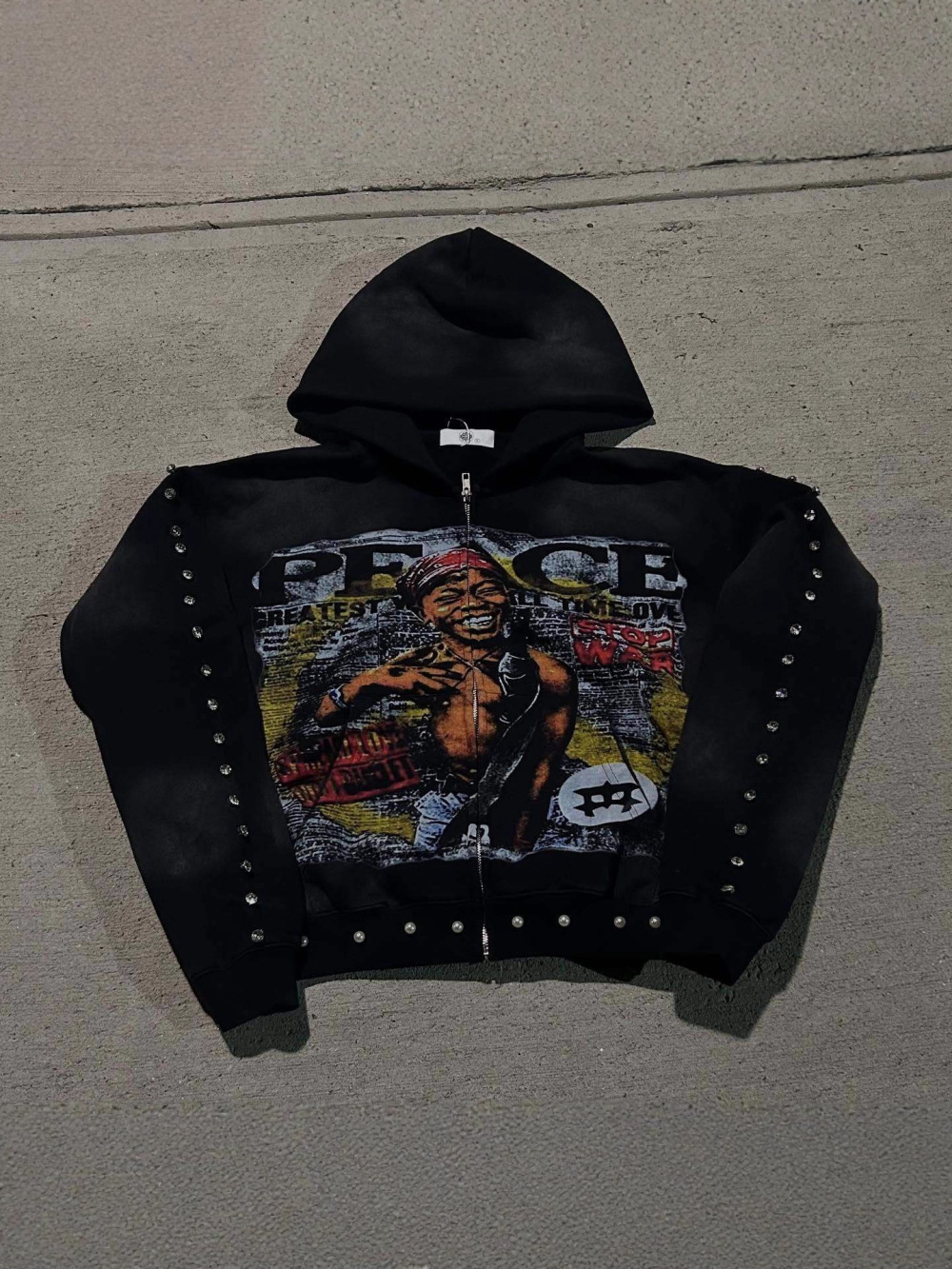 Street Fashion Zip Up Hoodie - 2026 Neuer Amerikanischer Hip-Hop Oversize-Hoodie mit