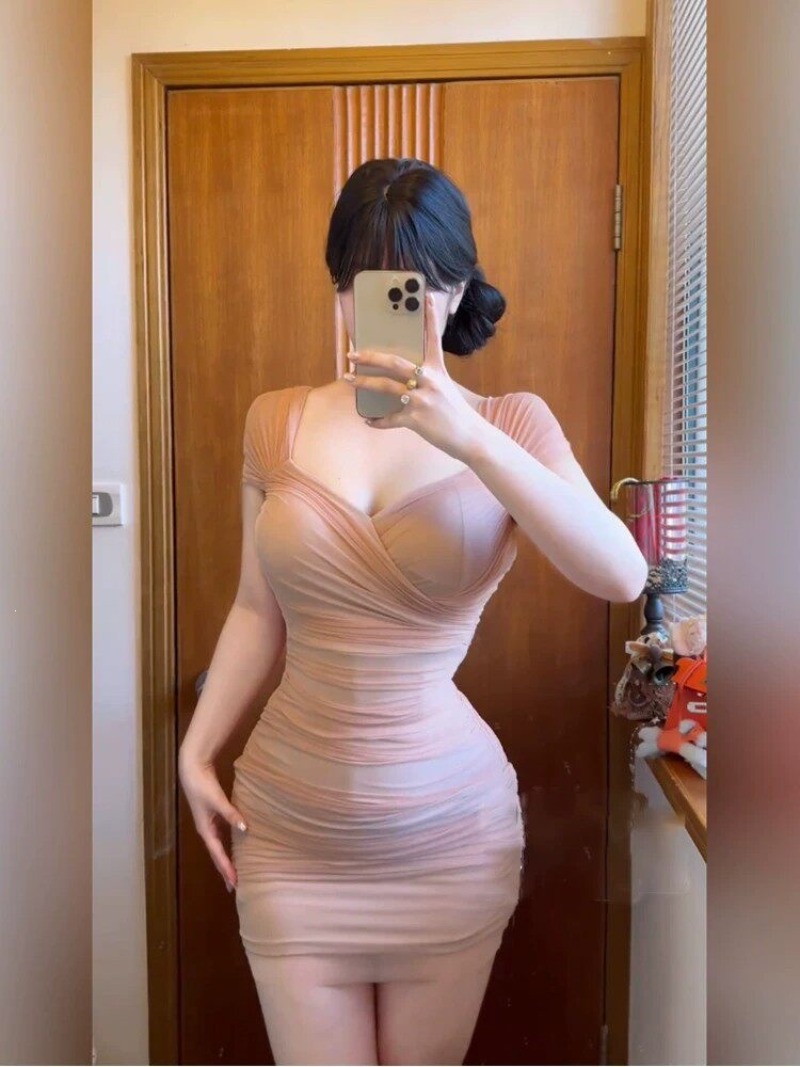 Japanese Street Fashion Female - Sexy Mesh-Minikleid mit Raffung für Damen,
