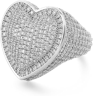 Street Fashion Rings - 925er Silber vergoldet, großes Herz, vollständig