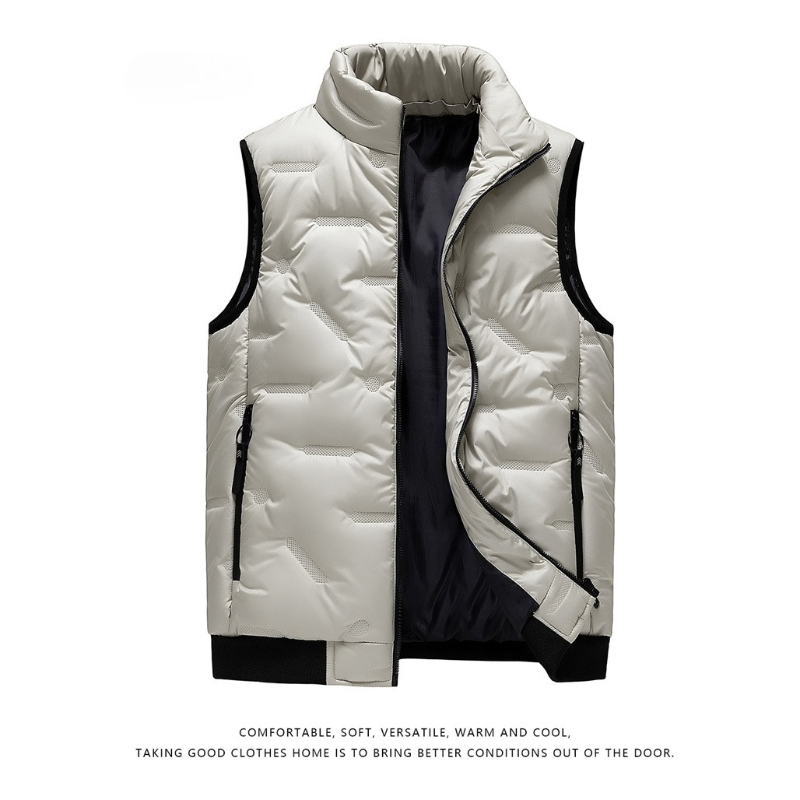 Puffer Vest Padded - Winterwarme ärmellose Herren-Parkas, verdickte Daunenweste mit