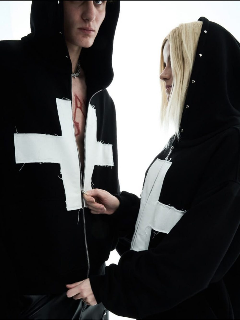 Street Fashion Zip Up Hoodie - 2026 Neu Y2K Dark Cross Kapuzenjacke