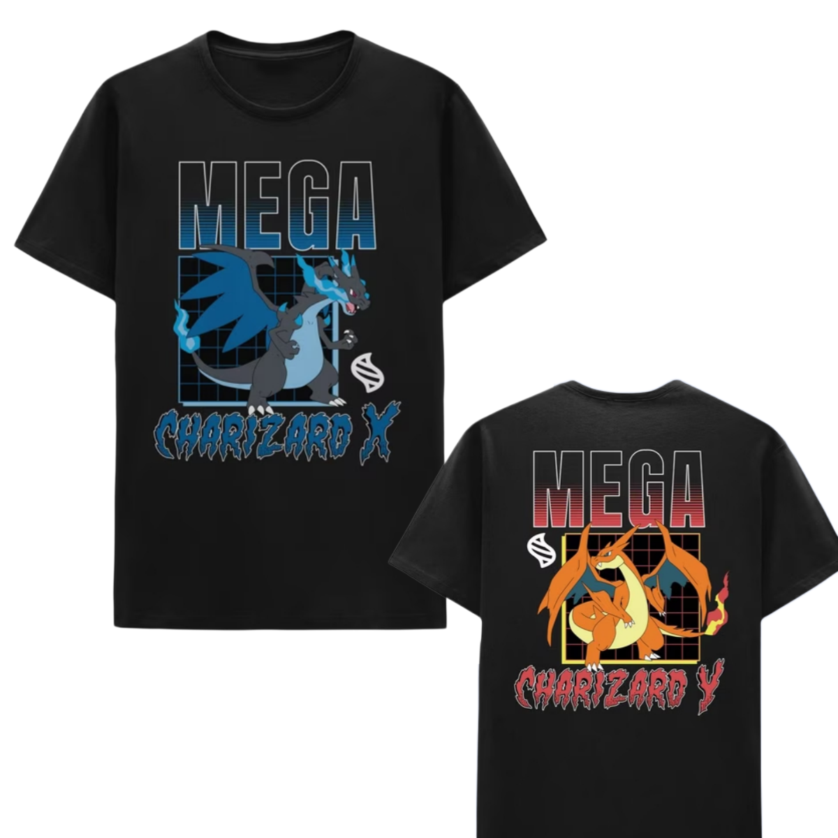 Street Fashion Japan - Anime Pokémon MEGA Charizard Bedrucktes Baumwoll-T-Shirt