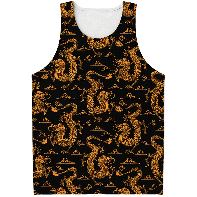 Street Fashion In Chinese - Chinesische Drachen muster Tank Top Männer