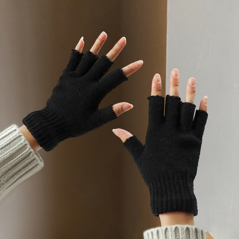 Street Fashion Gloves - Halbfinger-Handschuhe aus Wolle für Damen, niedliche