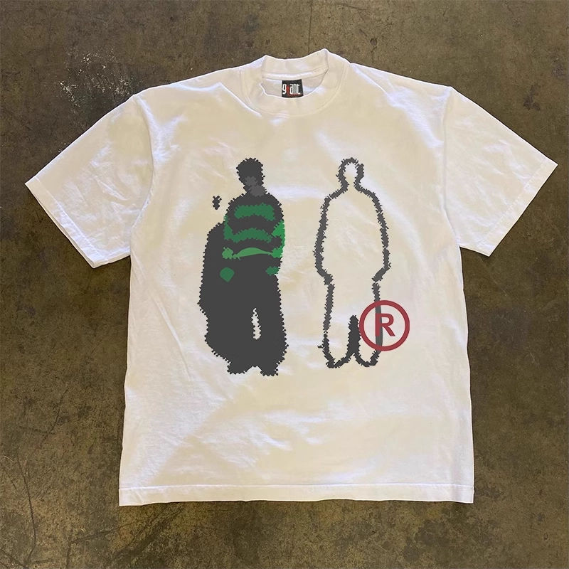 Street Fashion Asian Men - Asiatische Größe Hiphop-Print 100% Baumwolle Herren
