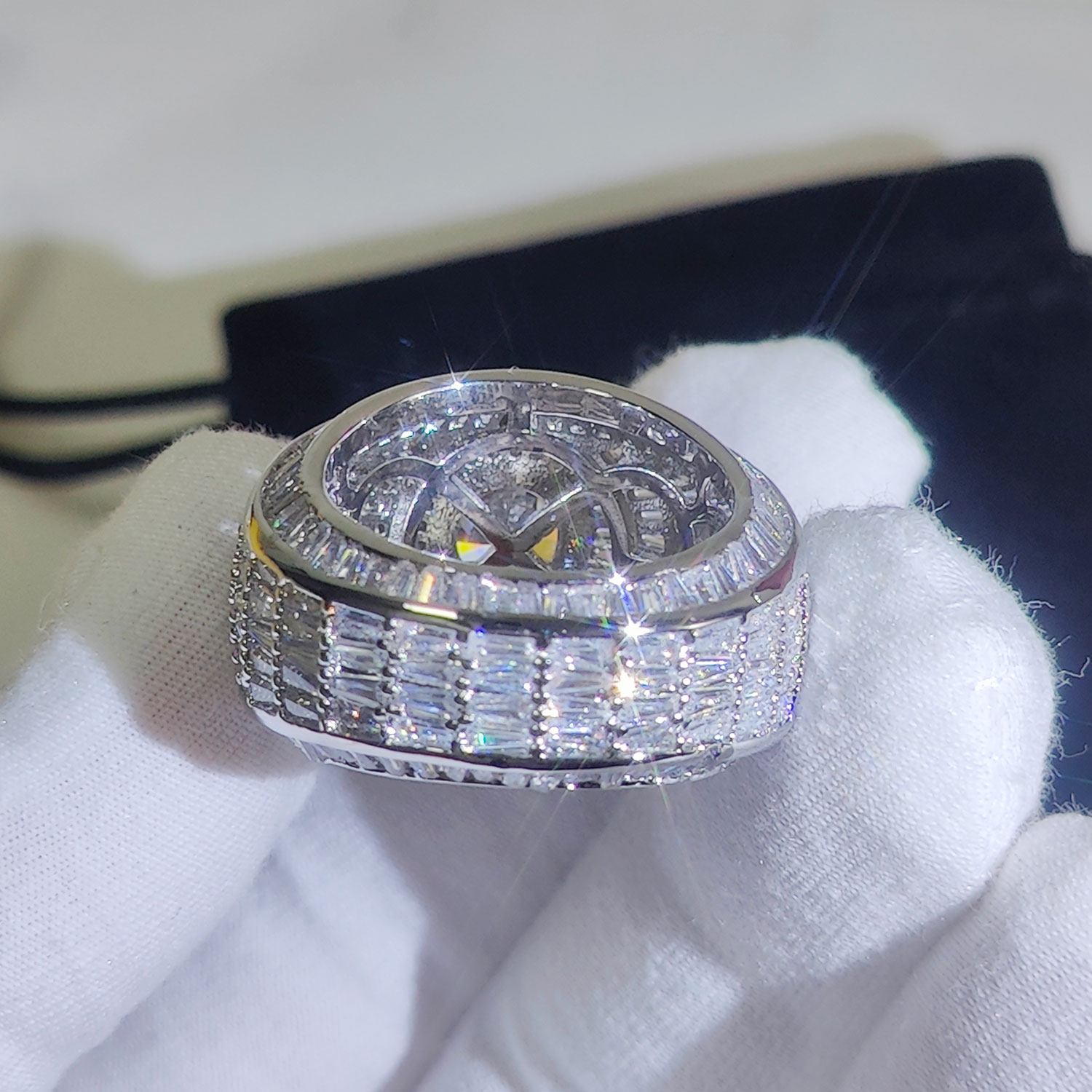 Street Fashion Rings - Silber/18 Karat vergoldeter Cluster Hip Hop