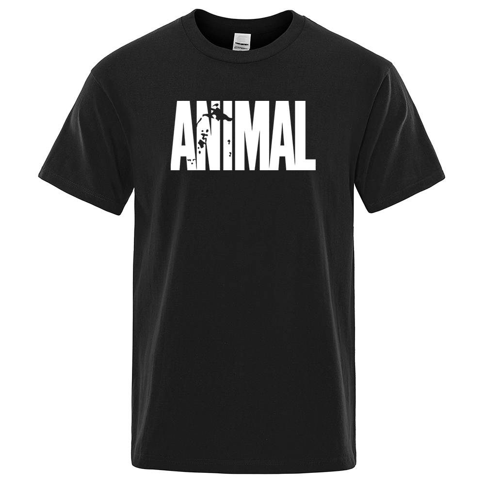 Street Fashion Asian Men - Asiatische Größe Mode Tier-Buchstaben-Druck Herren T-Shirts