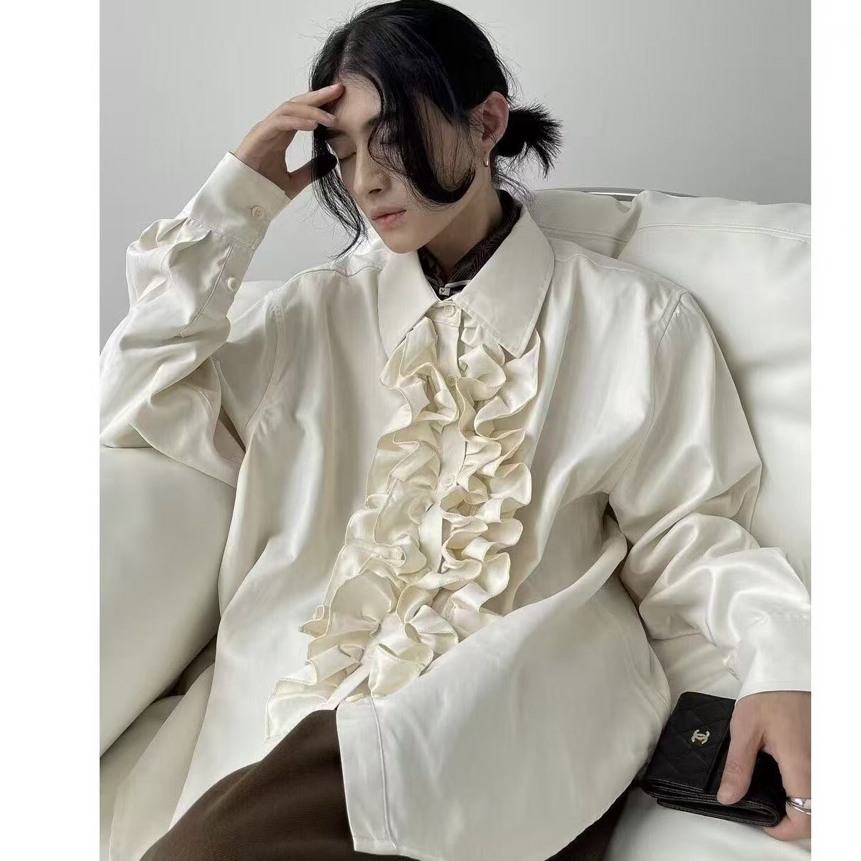 Street Fashion In Chinese - Niche Bisex Lotus Edge Tops Neuer