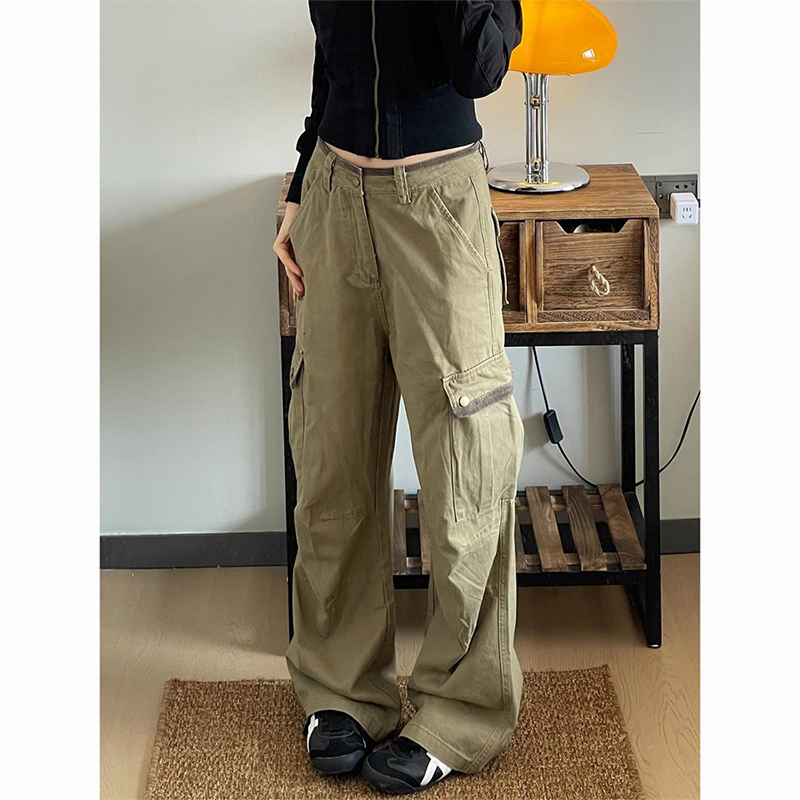 Japanese Street Fashion Female - Neue Baggy Khaki Cargo Hosen Frauen