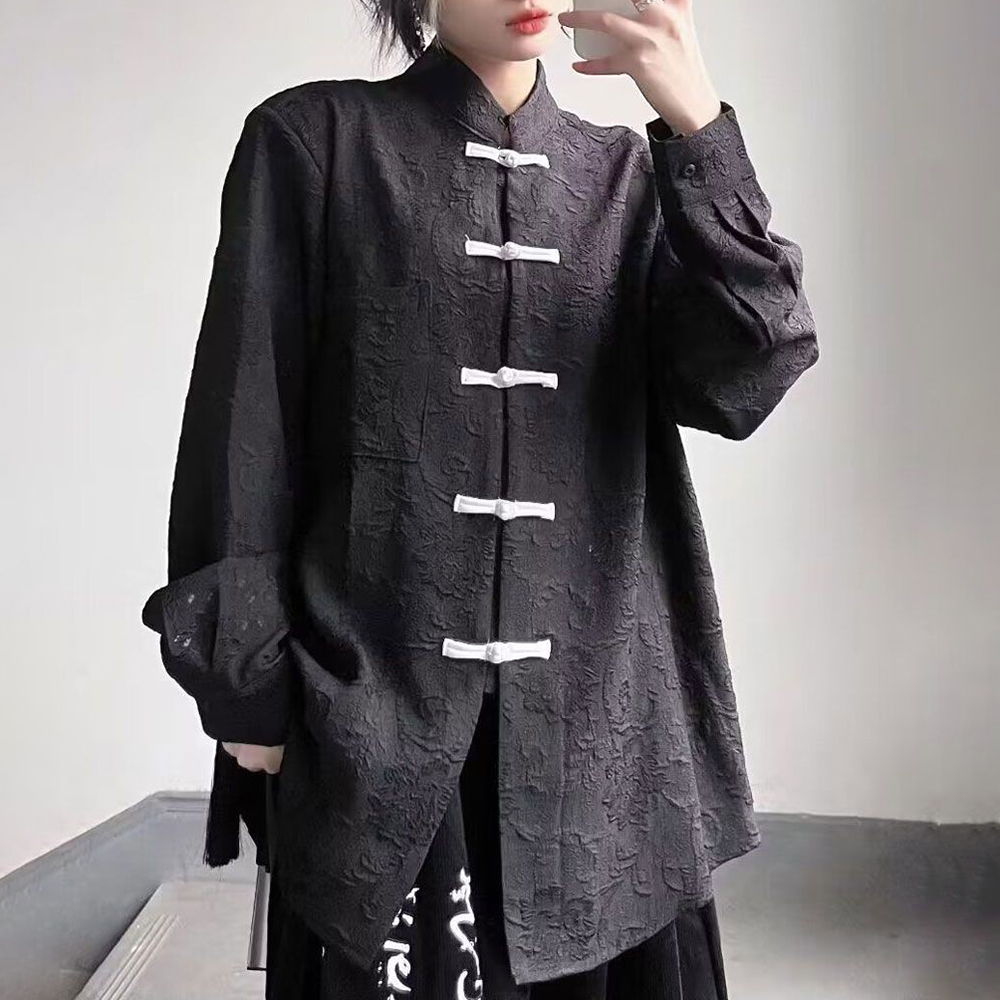 Street Fashion In Chinese - 2026 Herbst Neu Unisex Einfarbiges Hemd