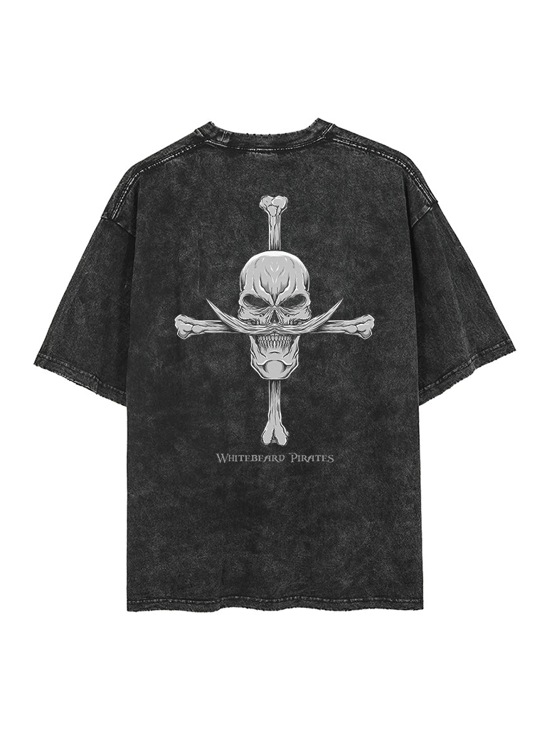 Street Fashion Japan - One Piece Vintage Whitebeard Pirates Grafik