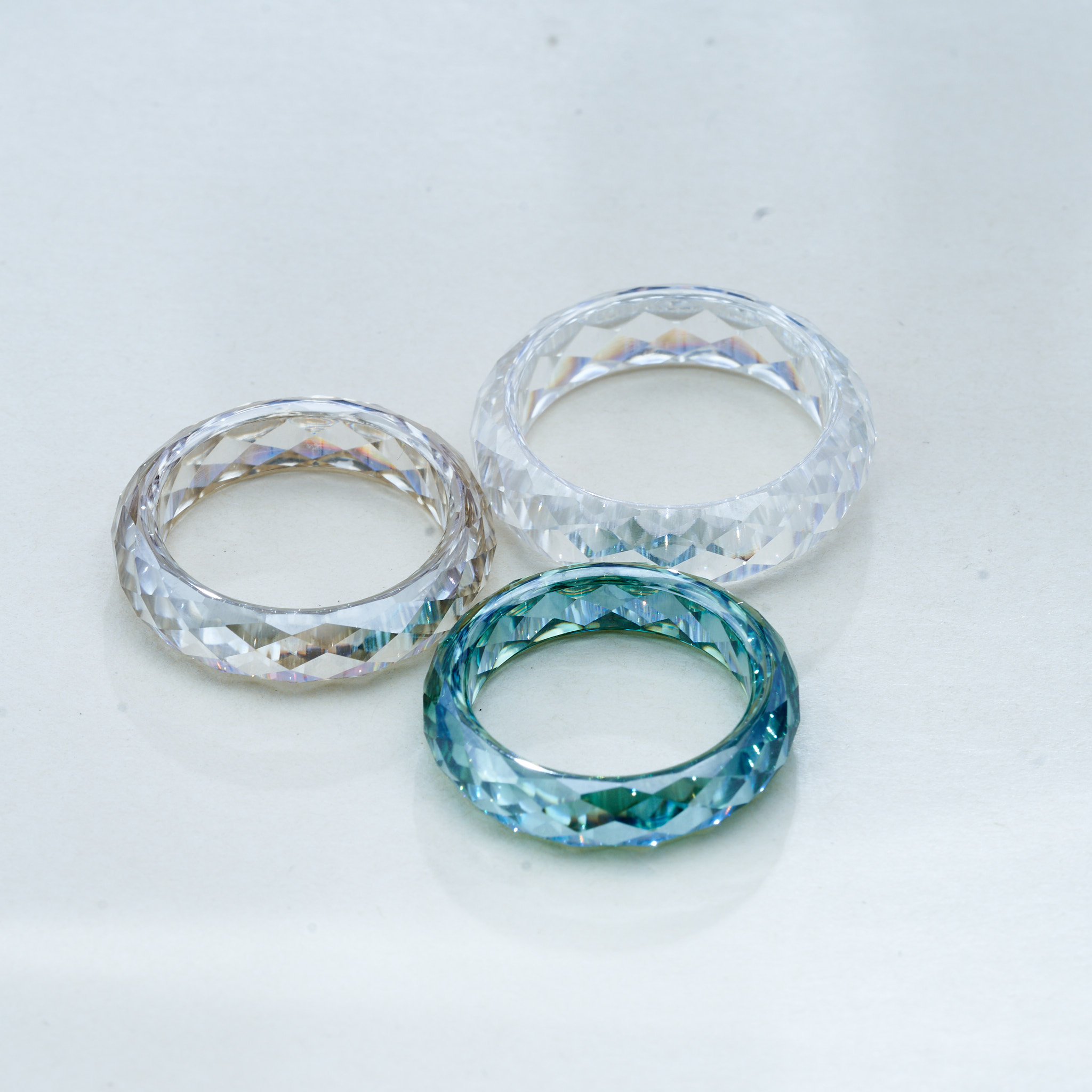 Street Fashion Rings - D-Color VVS1 Mehrfarbiger Moissanit-Bandring Champagner Blau