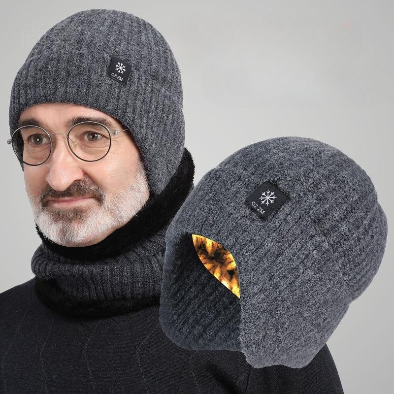 Street Fashion Gloves - Herren Wintermütze aus Strick mit Plüschfutter,