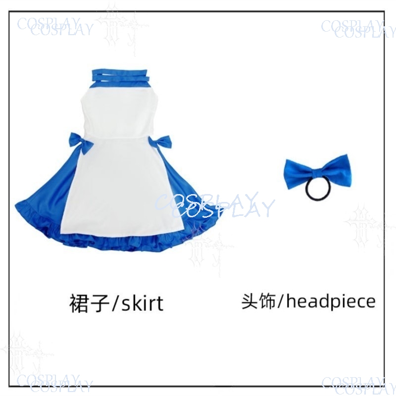 Japanese Street Fashion Female - Blaues Halloween-Komplett-Cosplay-Outfit, modisches Kostüm, Charakterkleid, Zeno