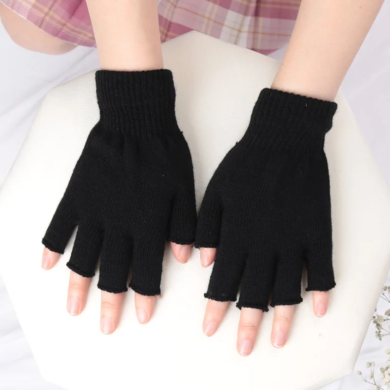 Unisex schwarze Halbfinger-Fin – Street Fashion Gloves Bewertung und Preis
