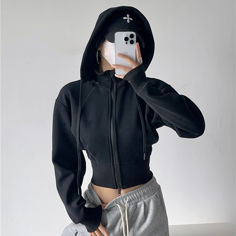 Damen Crop Hoodie Sweatshirts  – Street Fashion Zip Up Hoodie Bewertung und Preis