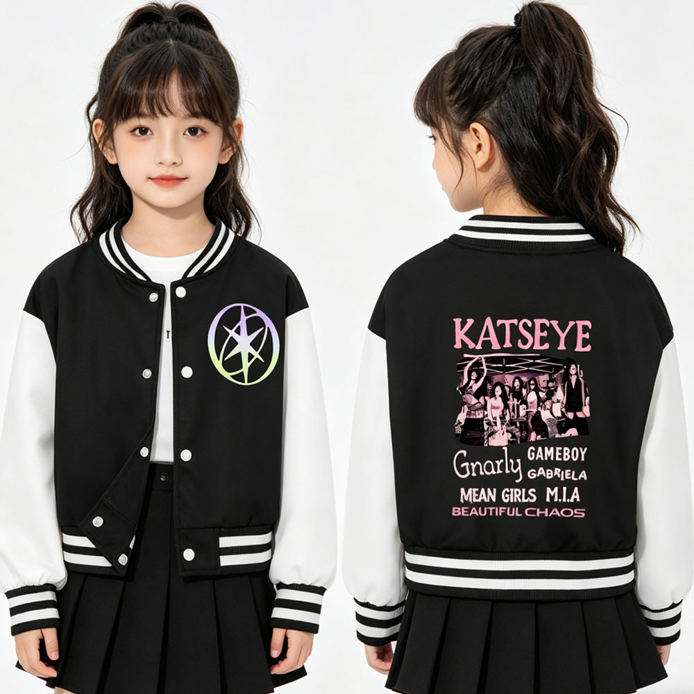 KATSEYE Bedruckte kurze Baseba – Street Fashion Kids Bewertung und Preis