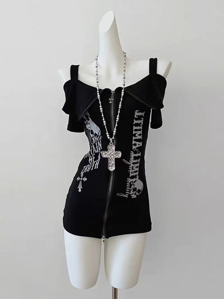 Gothic Schwarz Y2K Subkultur S – Street Fashion Zip Up Hoodie Bewertung und Preis