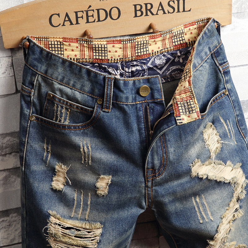 Zerrissene Hip-Hop-Jeans-Short – Street Fashion Outfit Bewertung und Preis