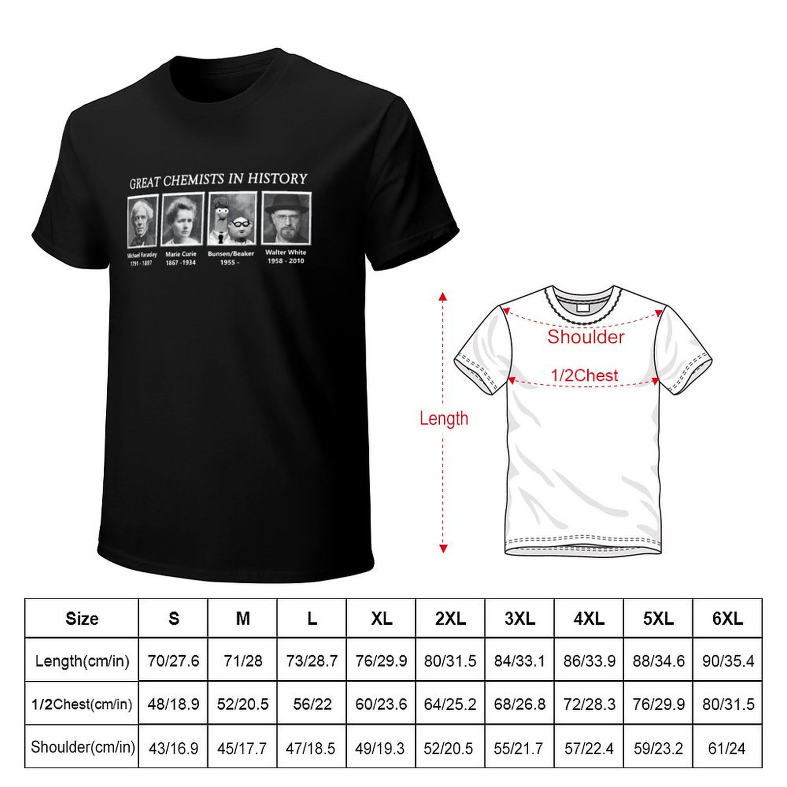 T-Shirt „Große Chemiker der Ge – Street Fashion History Bewertung und Preis