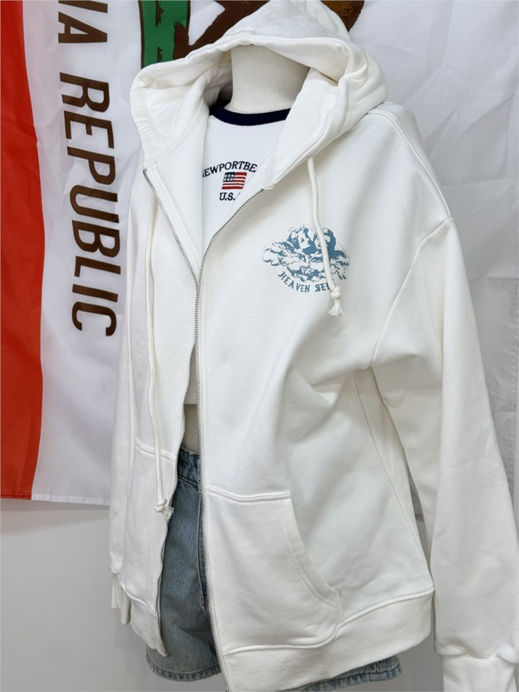 Weiße Vintage Zip-up Hoodies f – Street Fashion Zip Up Hoodie Bewertung und Preis