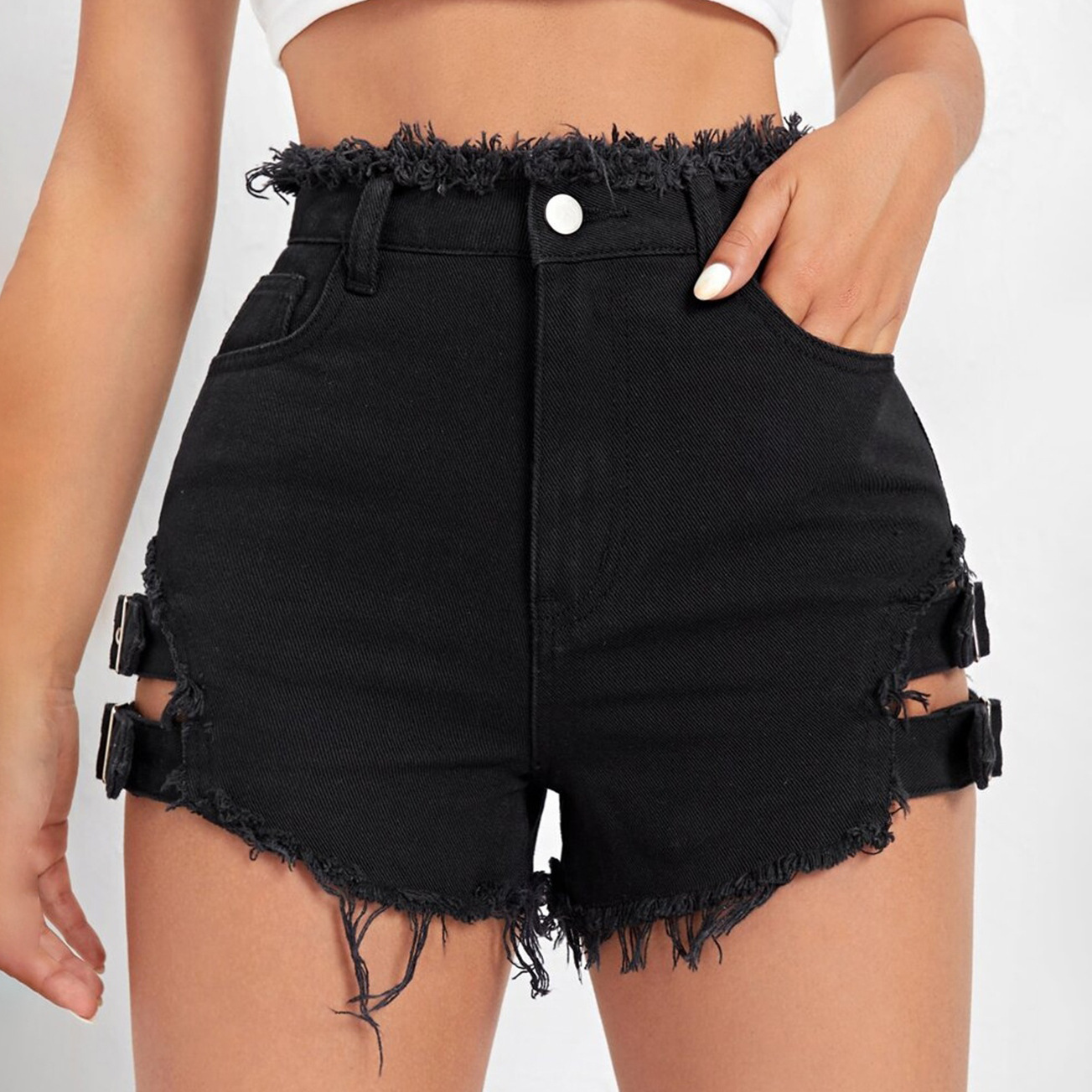 Damen High-Waist Denim-Shorts  – Street Fashion Hot Bewertung und Preis