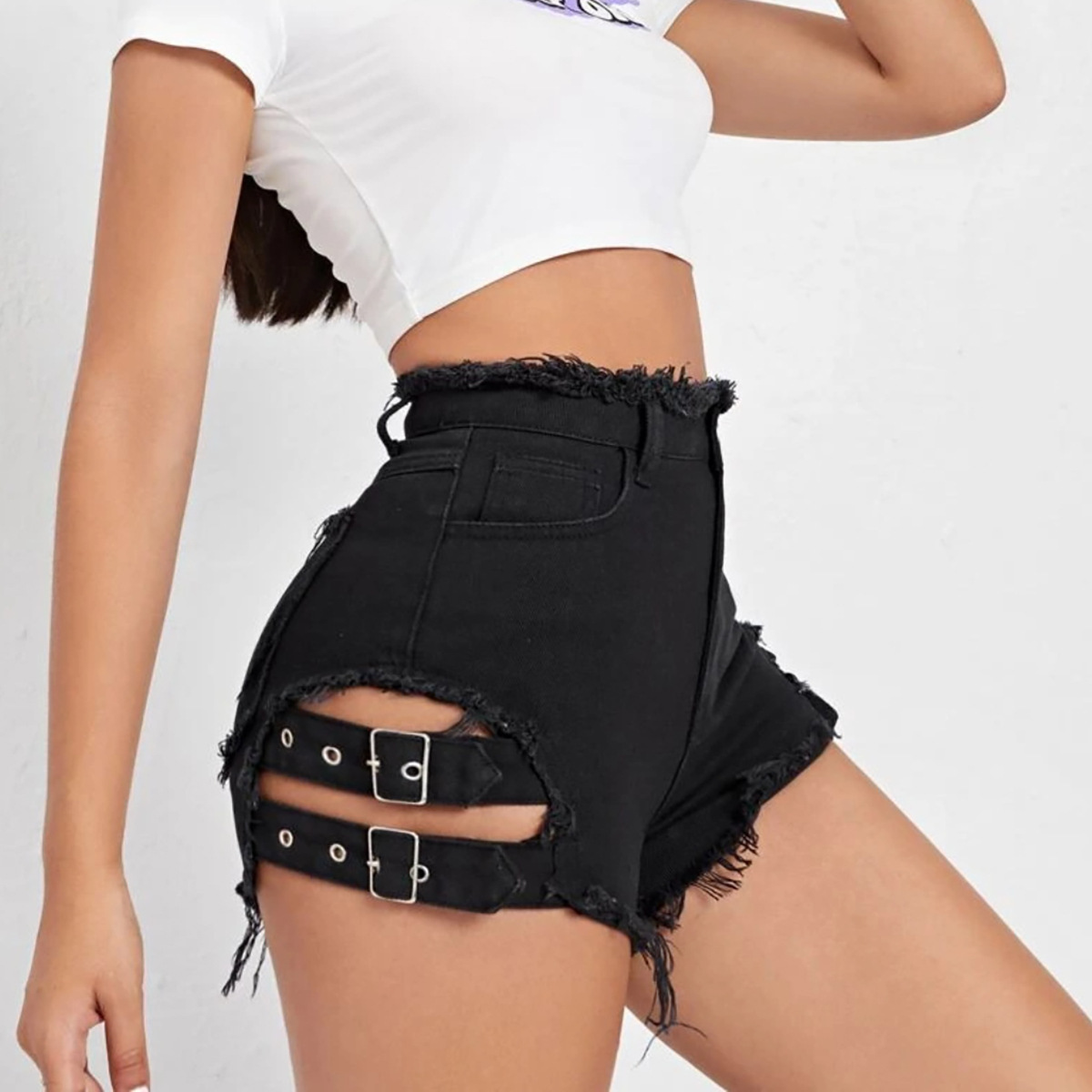 Damen High-Waist Denim-Shorts  – Street Fashion Hot Bewertung und Preis