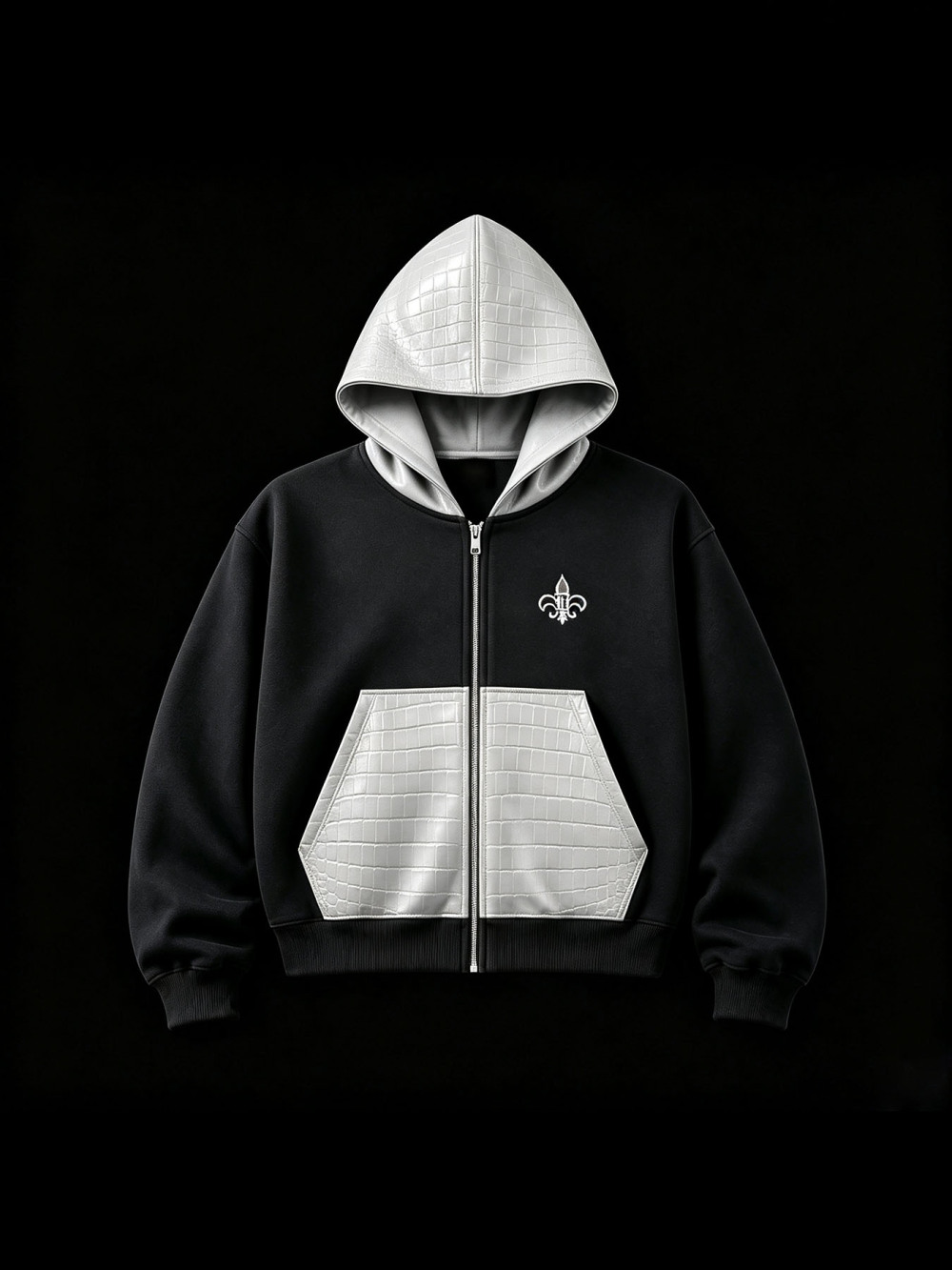 Unisex Krokodilleder-Patchwork – Street Fashion Zip Up Hoodie Bewertung und Preis