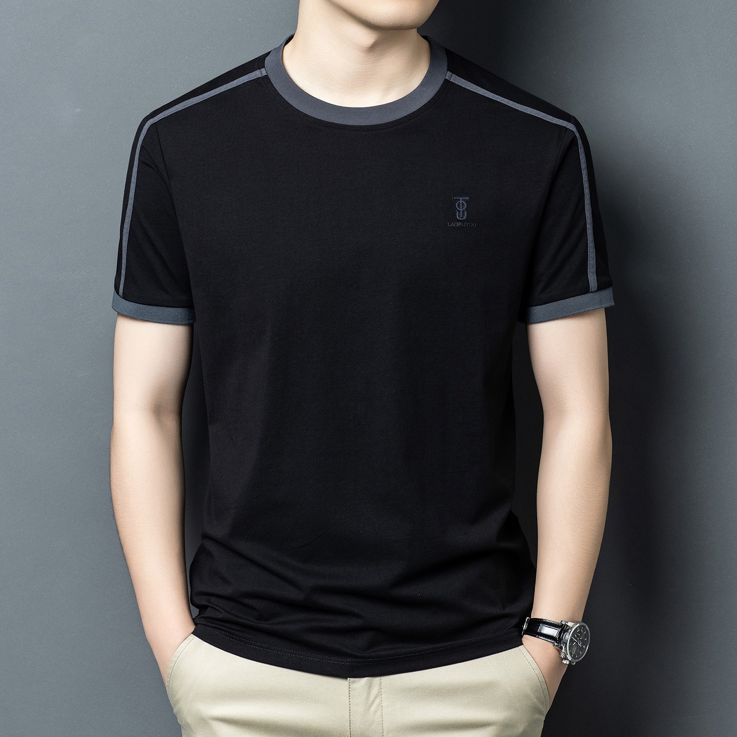 Sommer Herren Schwarzes T-Shir – Street Fashion In Chinese Bewertung und Preis