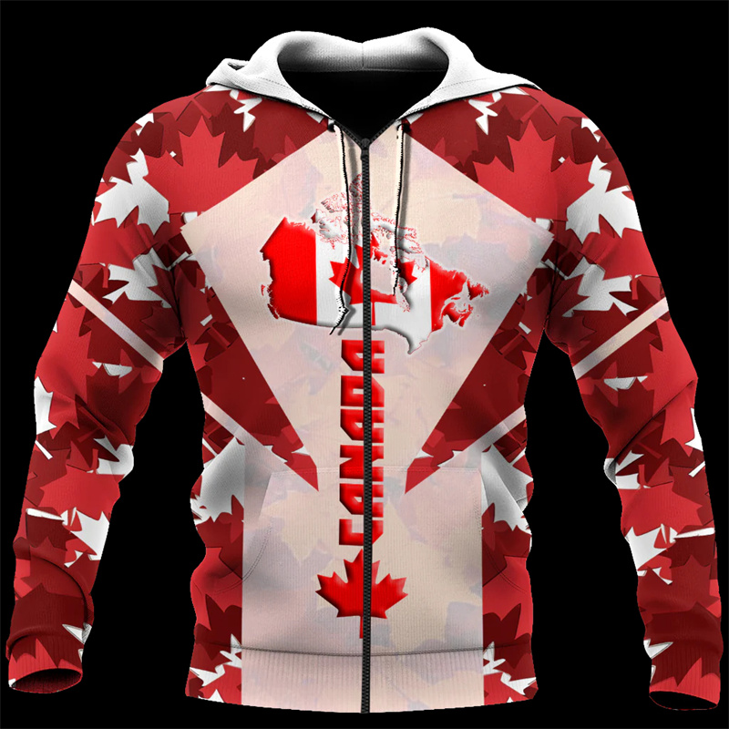 Kanada 3d überall gedruckt Aho – Street Fashion Zip Up Hoodie Bewertung und Preis