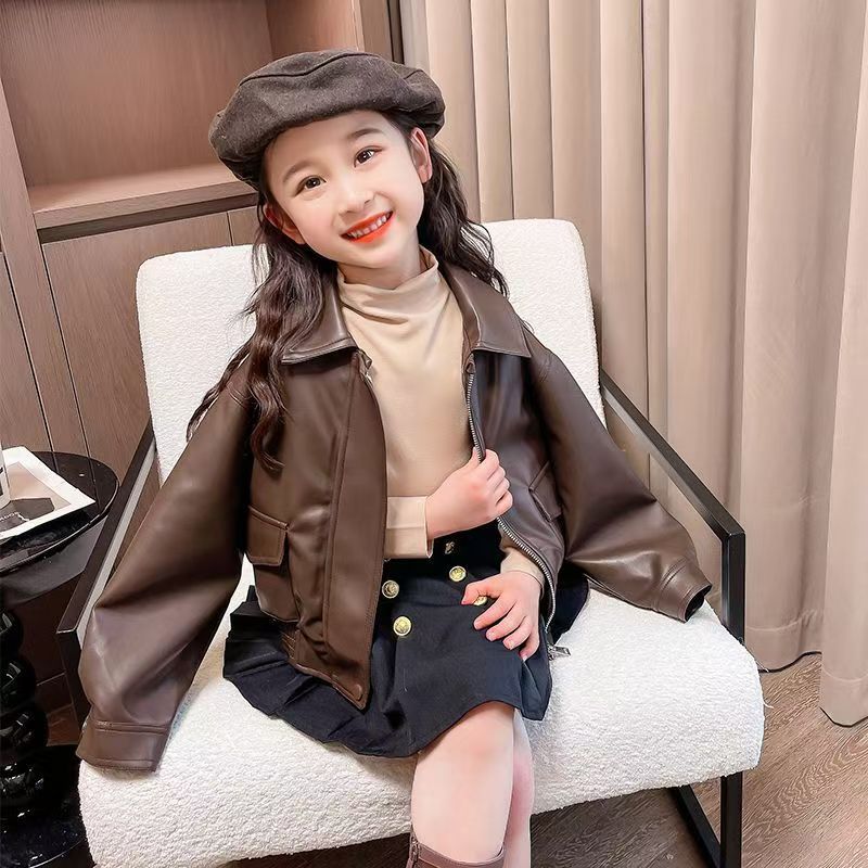 1-14 Jahre Mädchen Kurze PU-Le – Street Fashion Kids Bewertung und Preis