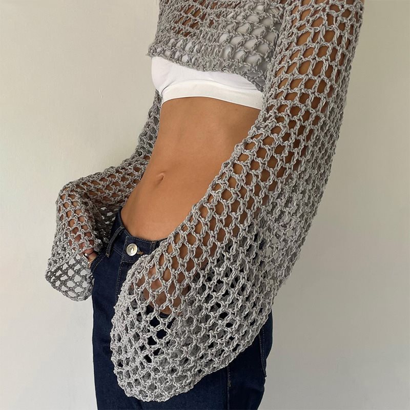 Langarm Häkeln Crop Top Sommer – Mesh Top Layering Bewertung und Preis