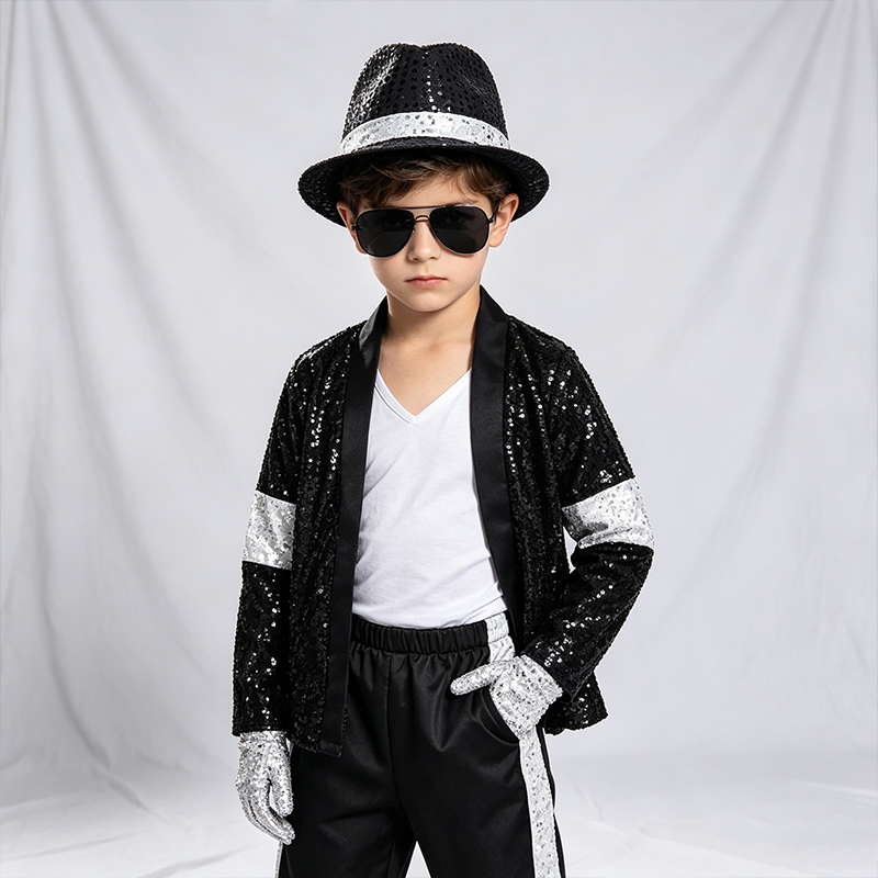 Kinder Hip-Hop-Popstar-Kostüm  – Street Fashion Gloves Bewertung und Preis