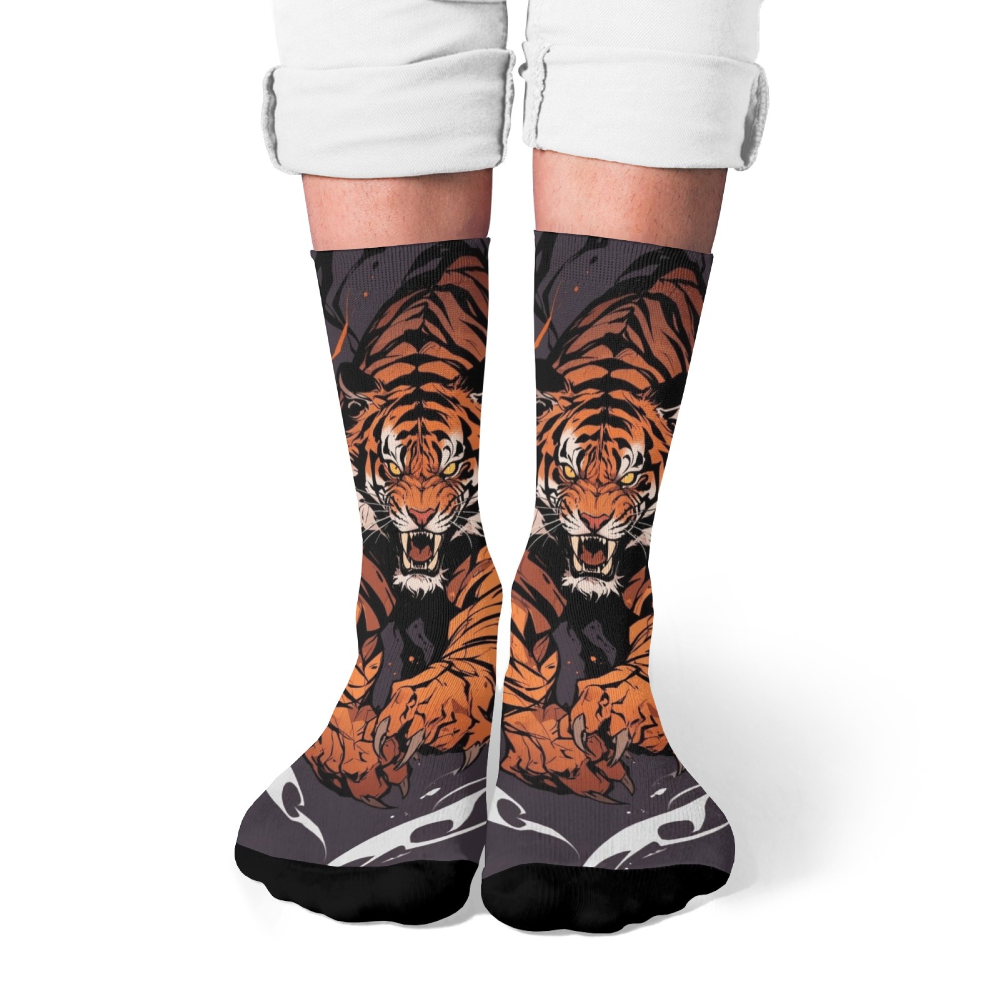 Unisex Fierce Tiger Print Asia – Street Fashion Asian Men Bewertung und Preis