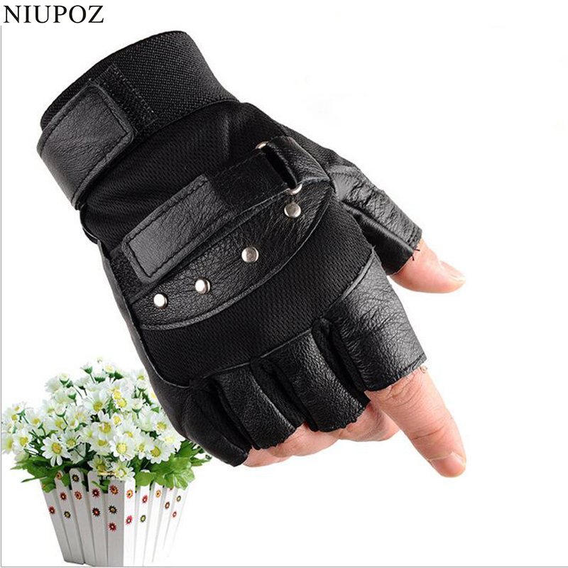 Herren Halb finger Leder Fitne – Street Fashion Gloves Bewertung und Preis