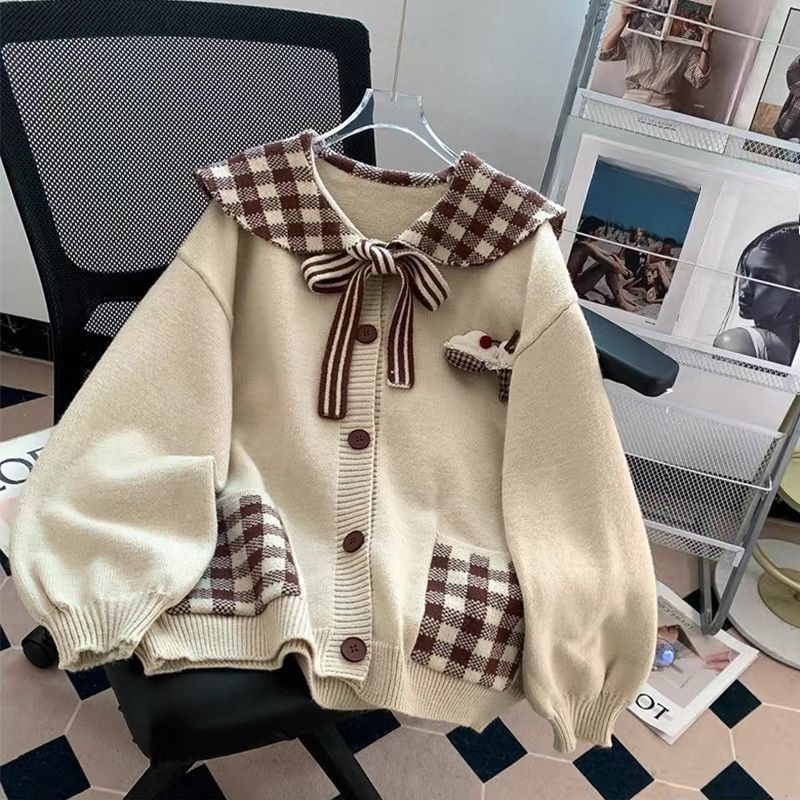 Retro Süße Gestrickte Oberbekl – Japanese Street Fashion Female Bewertung und Preis